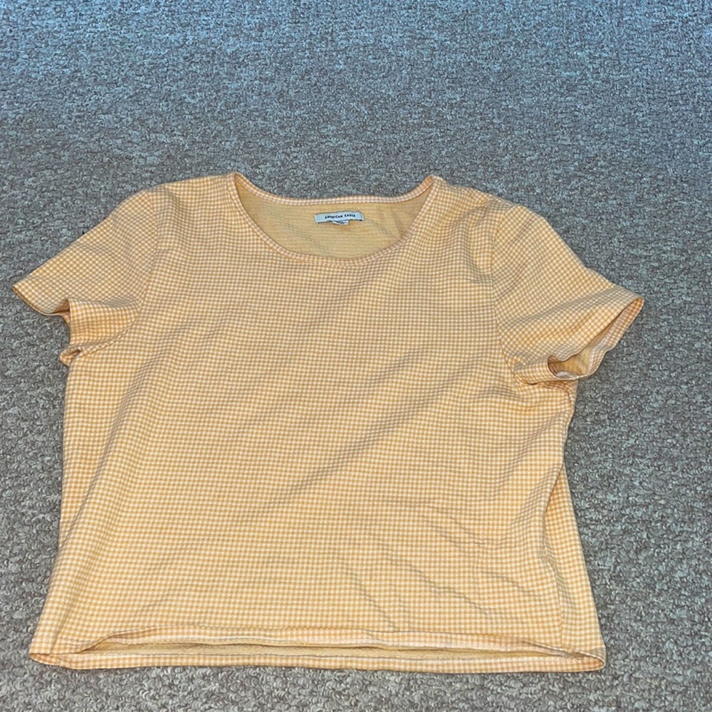 orange checkered pattern American Eagle shirt L